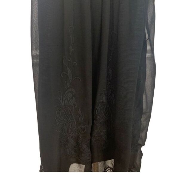 Staring at Stars Black Lace Pleated tunic dress sheer underlay adjustable straps - Picture 16 of 16